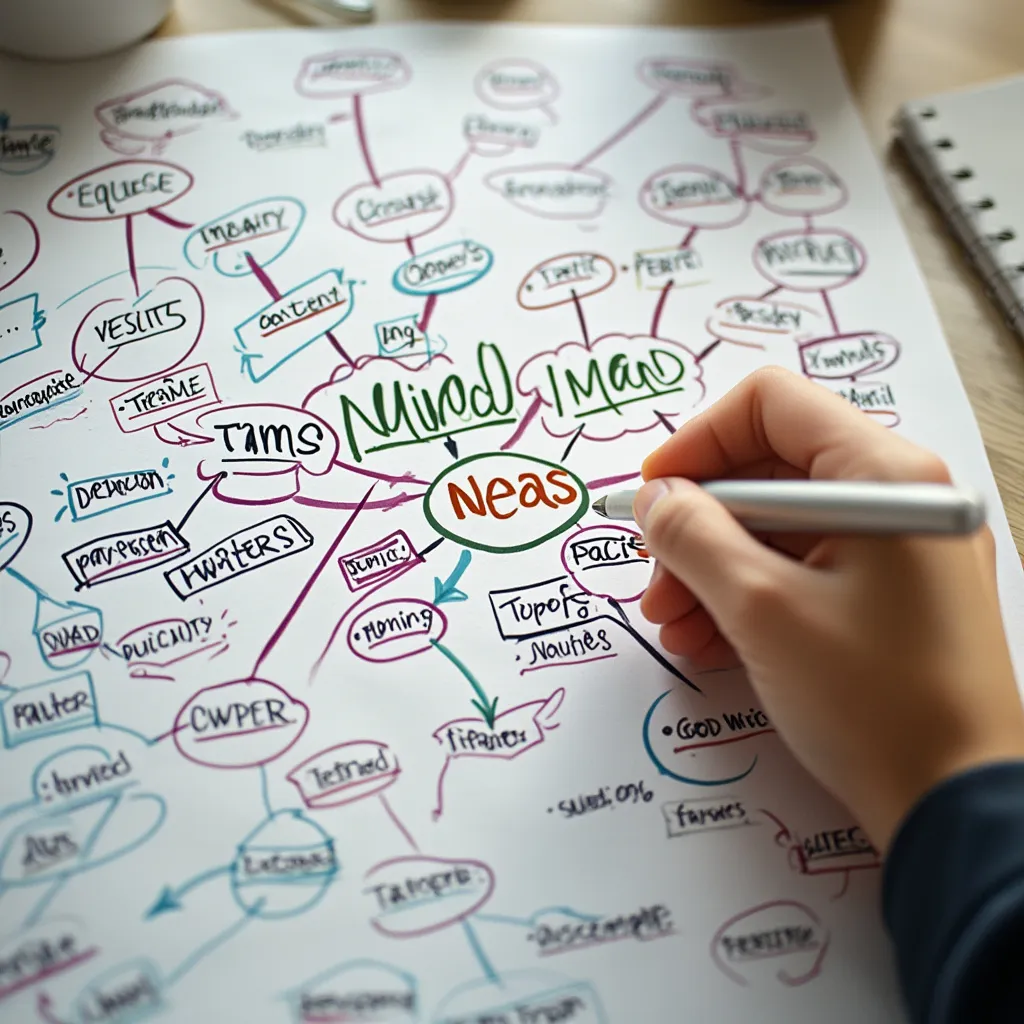 Mindmap oder Konzept auf Papier